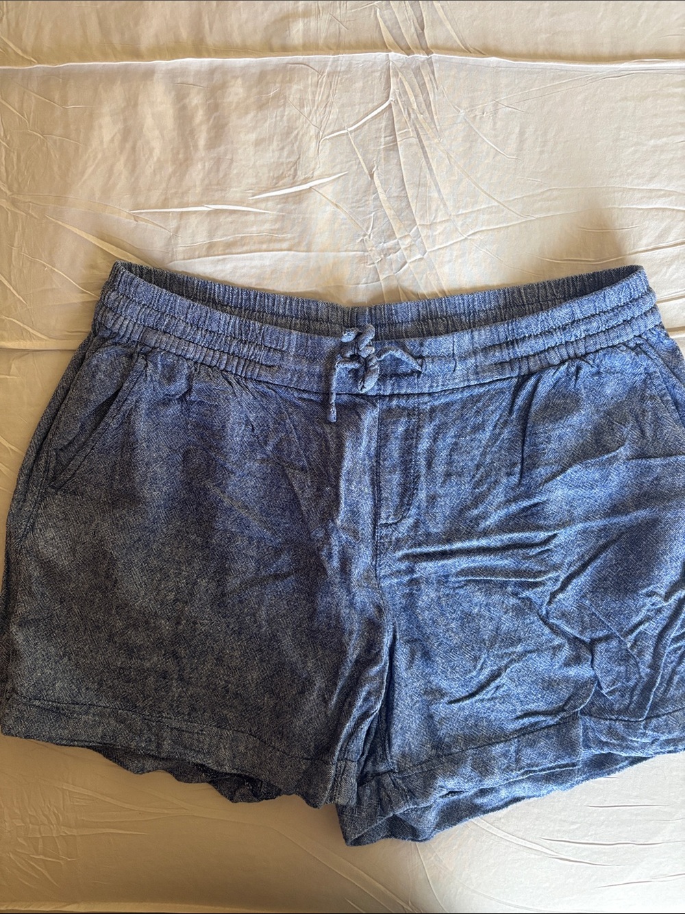 Old Navy Heathered Blue Drawstring Shorts